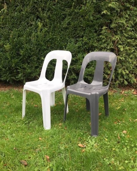 Hvid Luxus havestol i hård plast UDSOLGT - Image 3