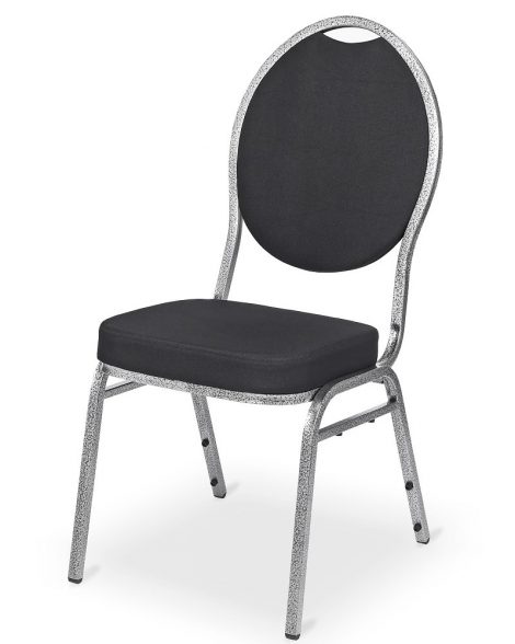 Banquet steel stol sort med grå stel